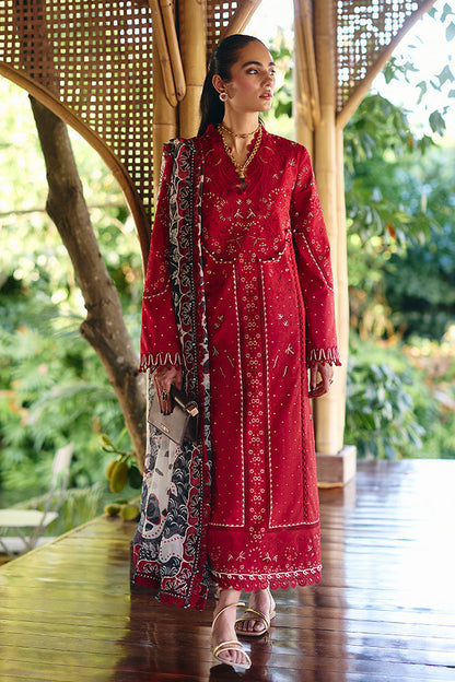 SUFFUSE-3PC LAWN EMBROIDERED SHIRT WITH CHIFFON PRINT DUPATTA AND EMB TROUSER-BIC-4810