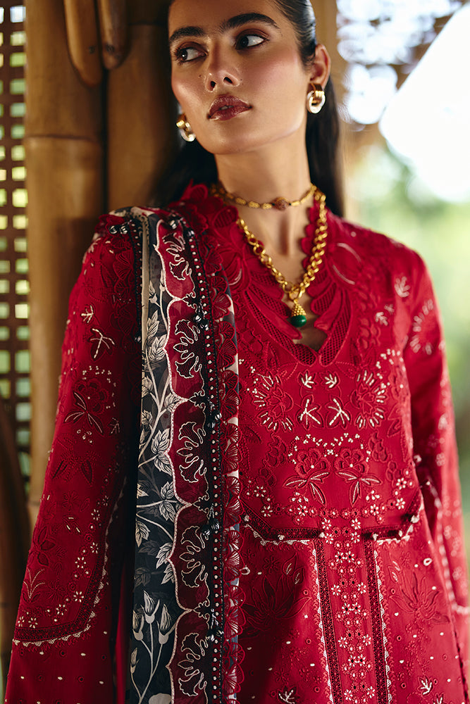 SUFFUSE-3PC LAWN EMBROIDERED SHIRT WITH CHIFFON PRINT DUPATTA AND EMB TROUSER-BIC-4810