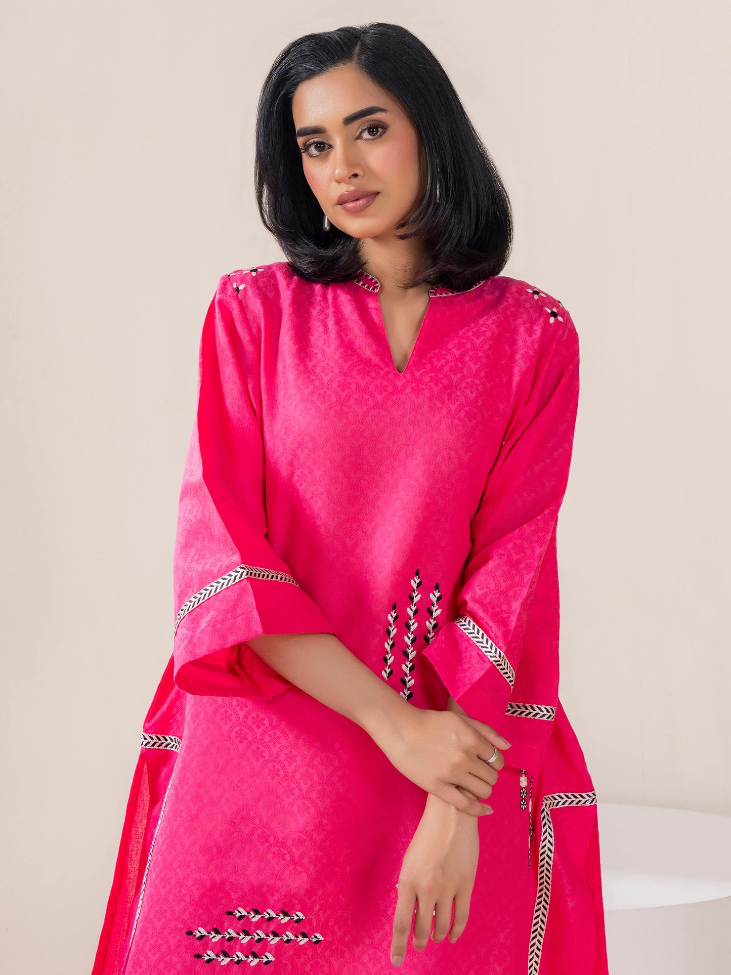 Jacquard Shirt-Embroidered (Pret)