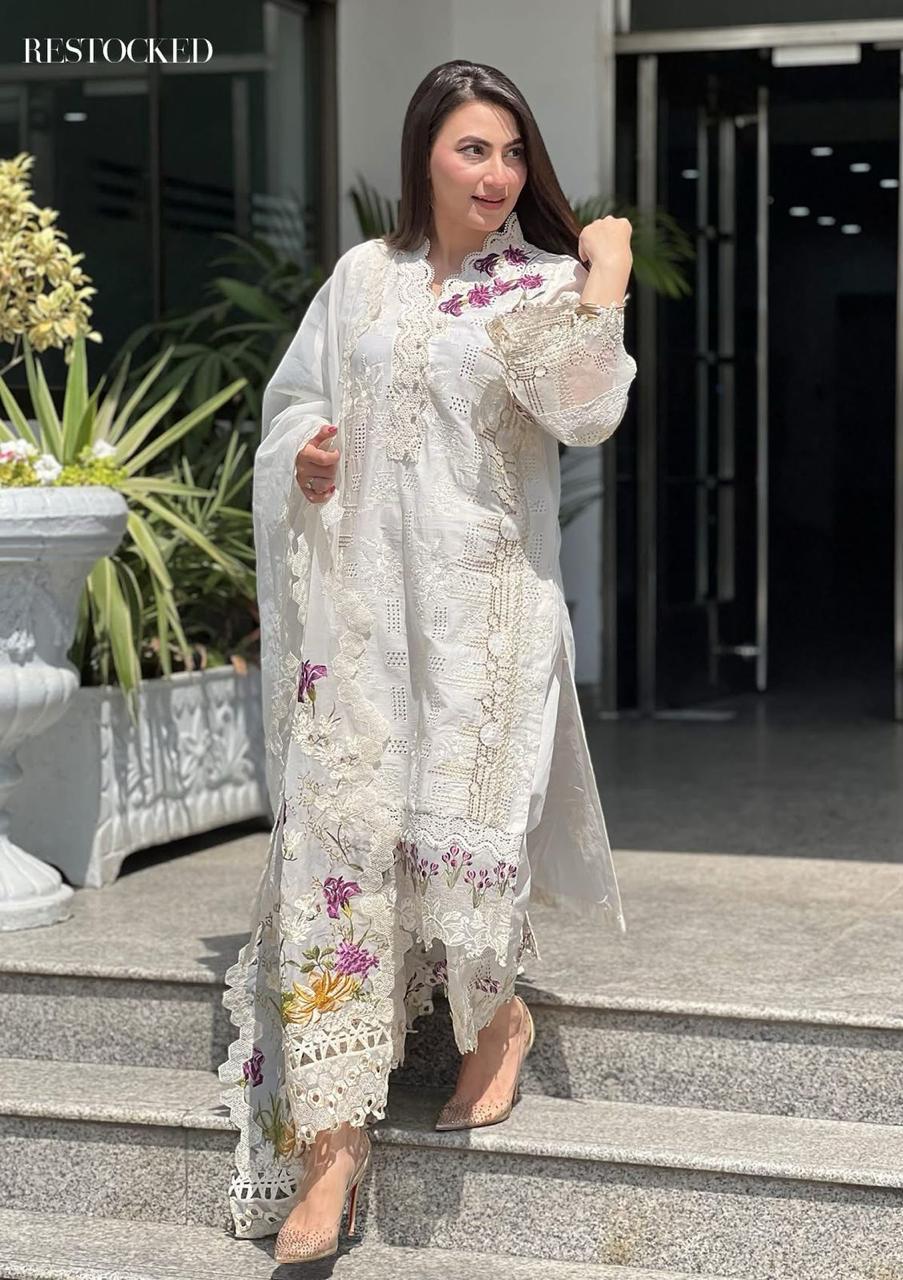 ELAF luxery lawn collection White #ST61