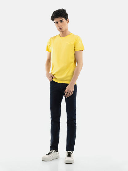 Yellow Basic Crew Neck T-Shirt