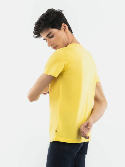 Yellow Basic Crew Neck T-Shirt