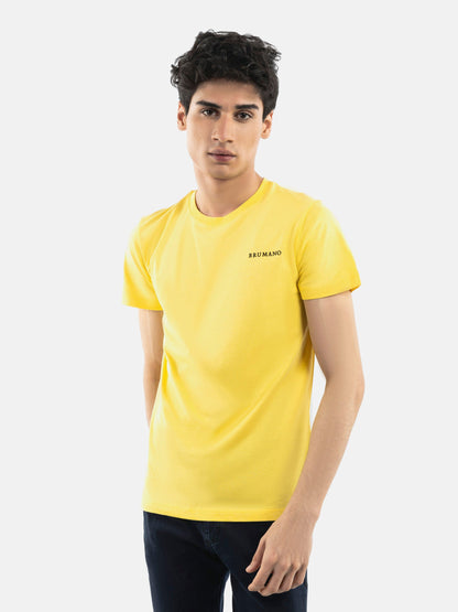 Yellow Basic Crew Neck T-Shirt